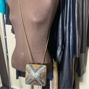 Chic wooden Geometric Crossbody Bag